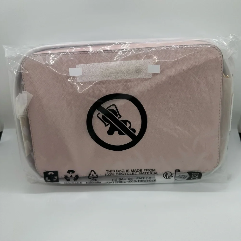 NWT Michael Kors Jet Set Large Saffiano Leather Crossbody Bag Powder Blush $378